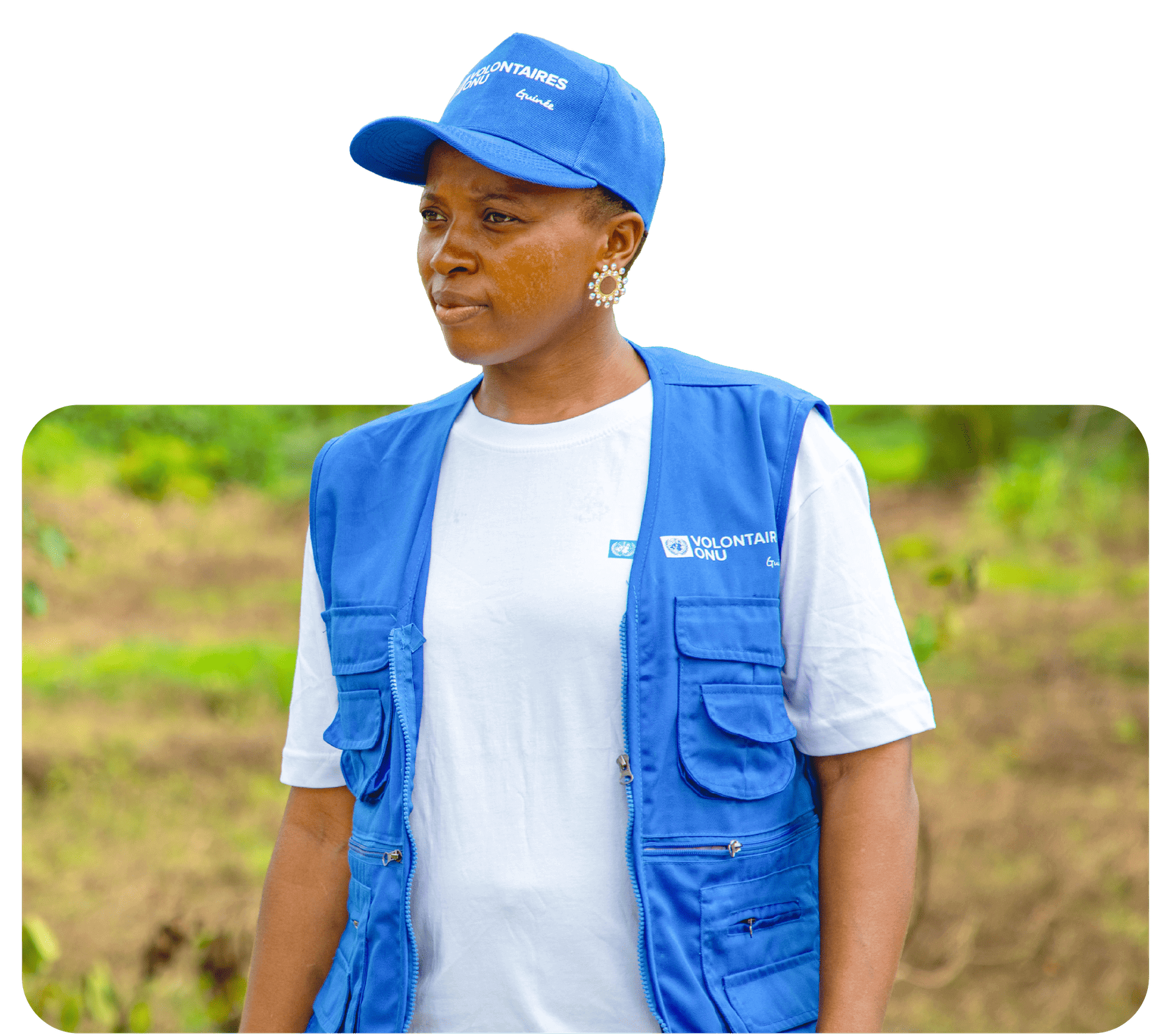 photo of volunteer in the field