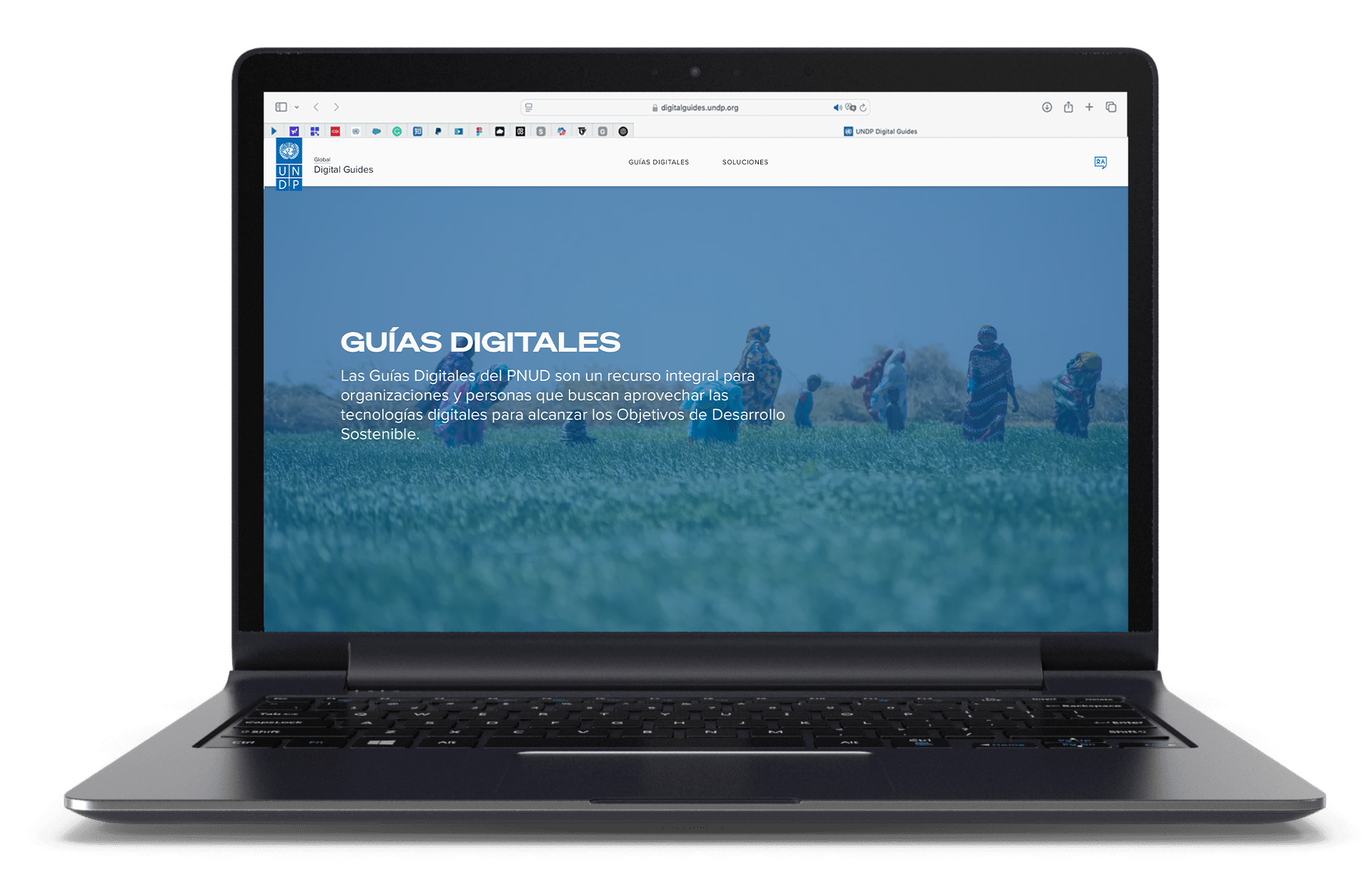 mockup of a laptop with guidelines site