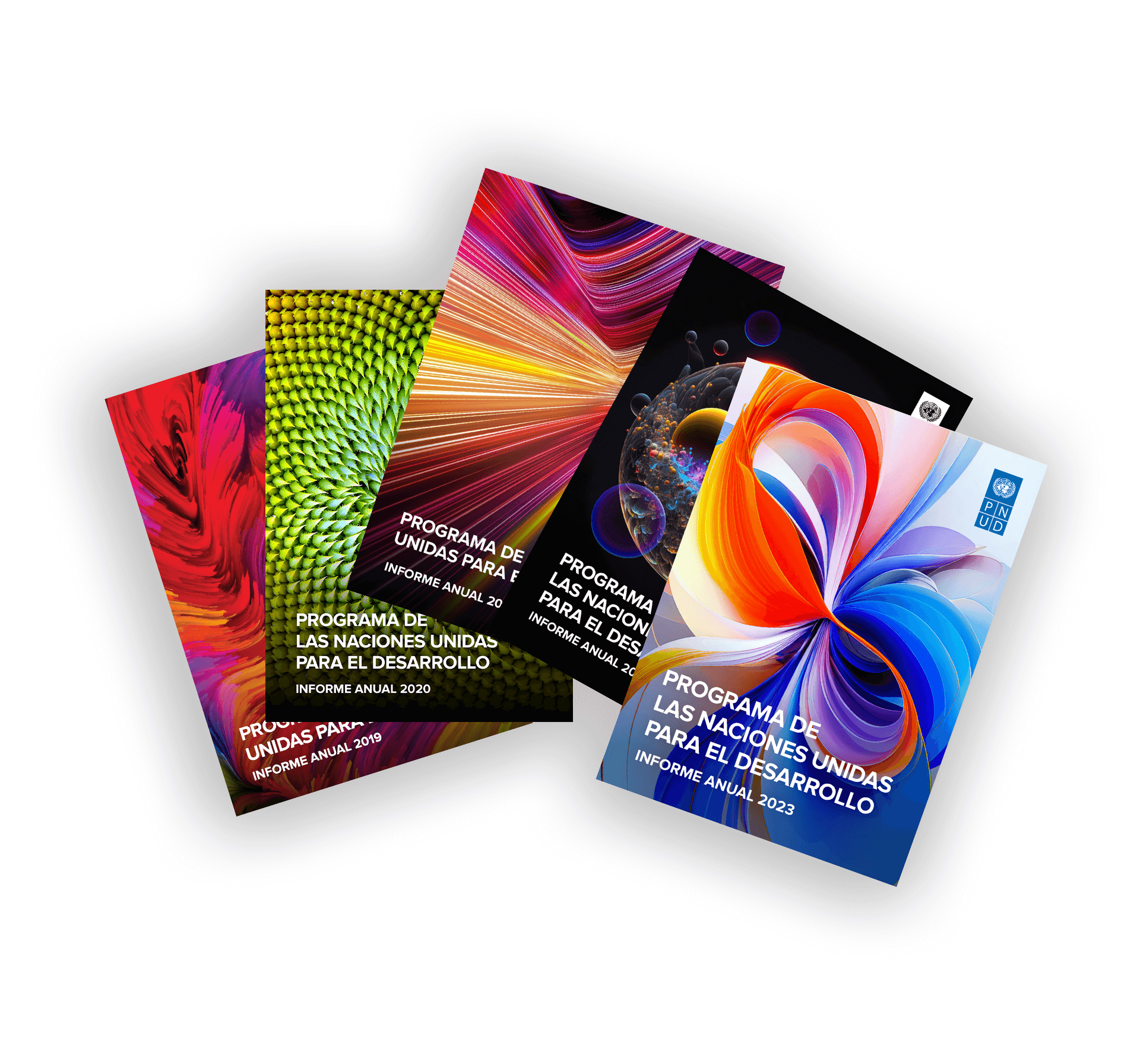 digital mockup of old annual reports