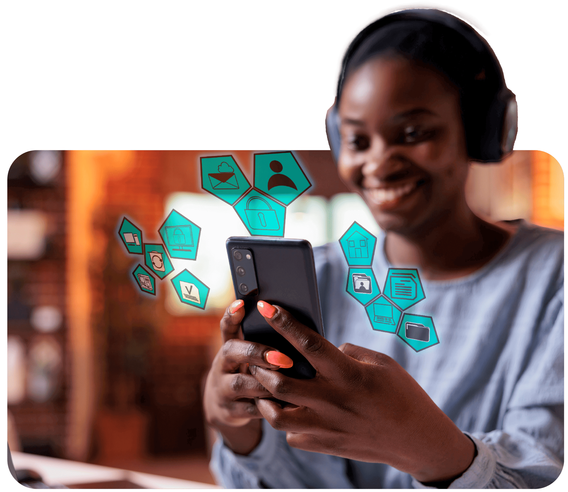 young person on phone